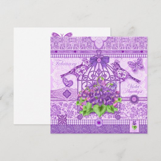 Geburtskarte Blume und Geburtskarte von Gem. Febru Einladung (Vorne/Hinten)