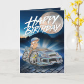 Geburtskarte Cartoon Subaru Karte (Gelbe Blume)