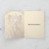 Geburtskarte | Chinesisch Crested Kimono Geburtsta Karte (Innenseite)