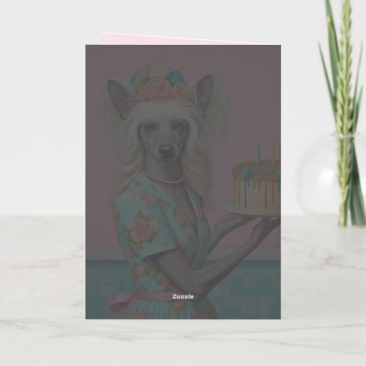 Geburtskarte | Chinesischer gezapfteter Hund 3. Ge Karte (Rückseite)