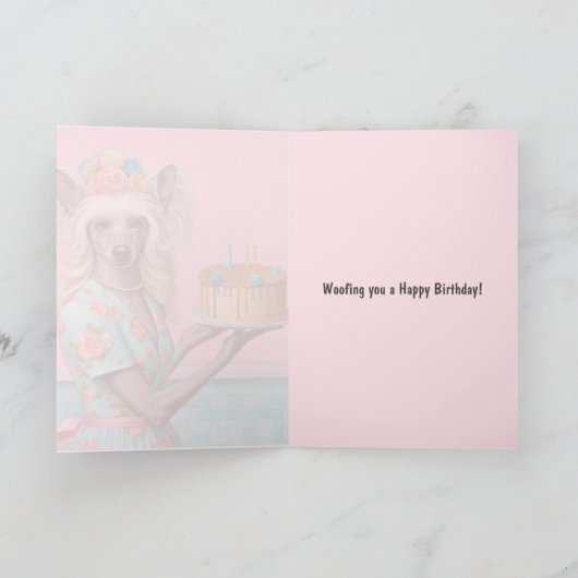 Geburtskarte | Chinesischer gezapfteter Hund 3. Ge Karte (Innenseite)