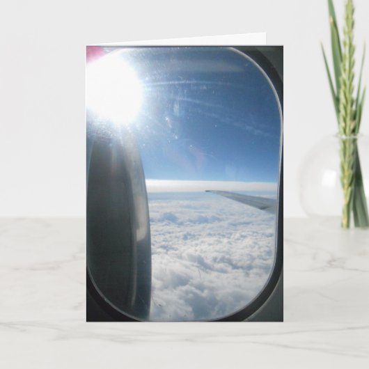 Geburtskarte "Cloudy Sky Airplane" Karte (Vorderseite)