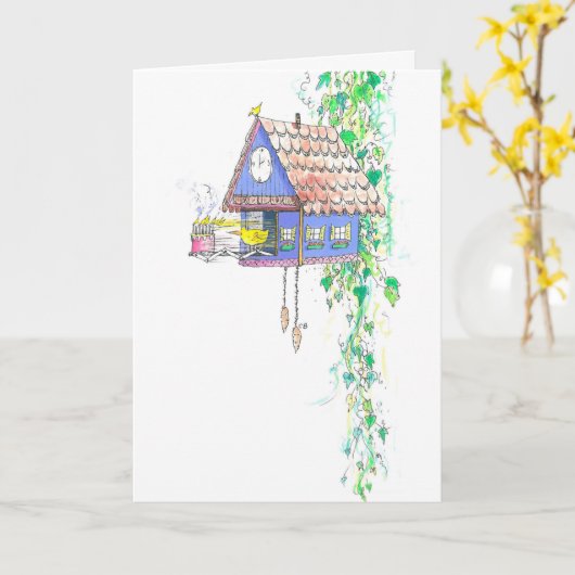 Geburtskarte "Cuckoo Clock" Karte (Gelbe Blume)