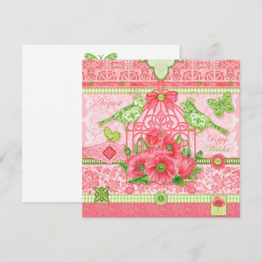 Geburtskarte der Blume und der August-Geburtskarte Einladung (Vorne/Hinten)