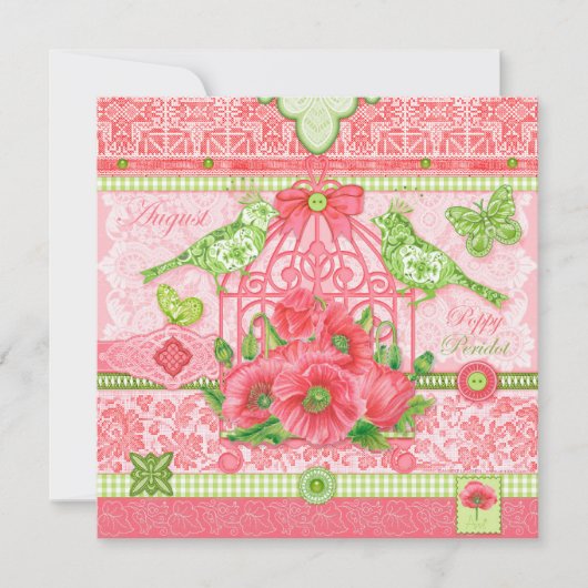 Geburtskarte der Blume und der August-Geburtskarte Einladung (Vorderseite)