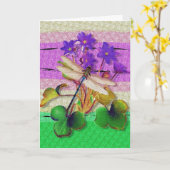 Geburtskarte der Dragonfly Karte (Gelbe Blume)