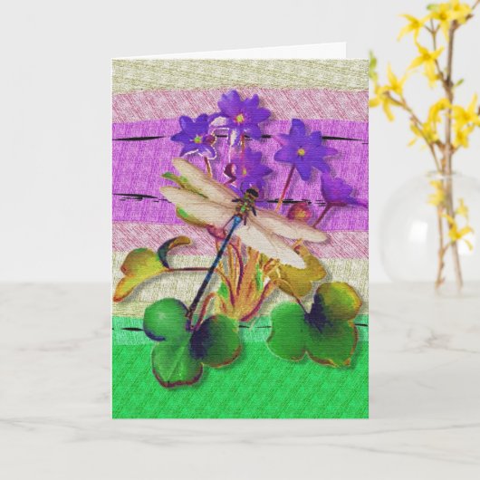 Geburtskarte der Dragonfly Karte (Gelbe Blume)