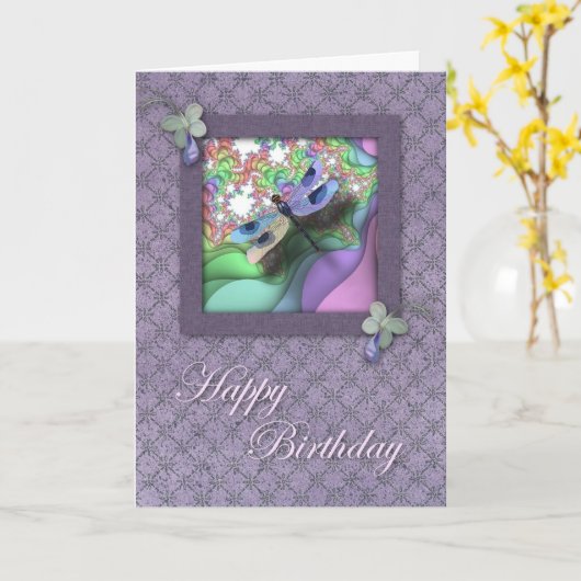 Geburtskarte der Dragonfly Karte (Gelbe Blume)