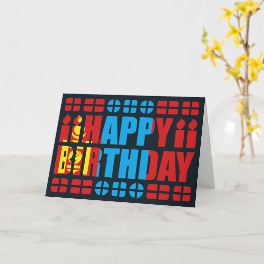 Geburtskarte der Mongolei Karte (Gelbe Blume)