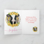 Geburtskarte der niedlichen Kuh Karte (Innenseite)