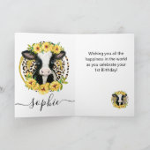 Geburtskarte der niedlichen Kuh Karte (Innenseite)