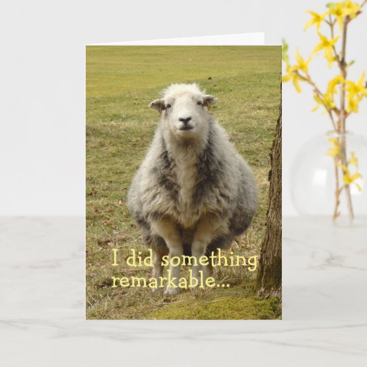 Geburtskarte der Schafe Karte (Gelbe Blume)