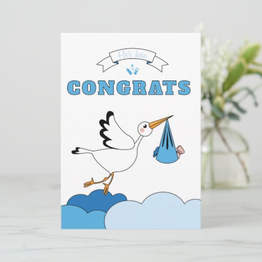 Geburtskarte des Babys Ankündigung (Stehend Vorderseite)