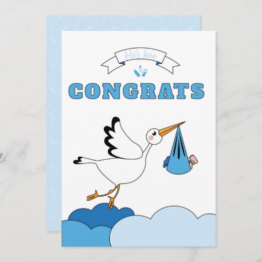 Geburtskarte des Babys Ankündigung (Vorne/Hinten)