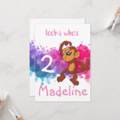 Geburtskarte des benutzerdefinierten Affen Karte (Vorderseite/Rückseite Beispiel)