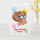 Geburtskarte des Bruders mit Labrador Hund Karte (Gelbe Blume)