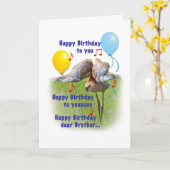 Geburtskarte des Bruders mit Sandhill Crane Bird Karte (Gelbe Blume)