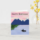 Geburtskarte des Fischers für Männer Karte (Gelbe Blume)