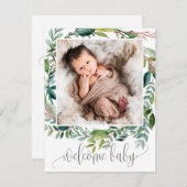 Geburtskarte des Foliage Fotos Ankündigung (Vorne/Hinten)