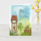 Geburtskarte des Froschs Karte (Gelbe Blume)