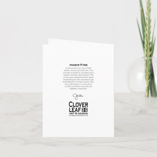 Geburtskarte des inneren Feuers Dankeskarte (Rückseite)