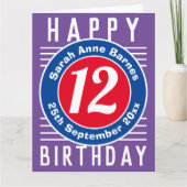 Geburtskarte des Kindes mit Alter, Name und Datum Karte (Vorderseite)