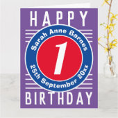 Geburtskarte des Kindes mit Alter, Name und Datum Karte (Gelbe Blume)