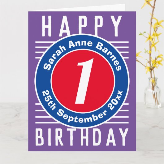 Geburtskarte des Kindes mit Alter, Name und Datum Karte (Gelbe Blume)