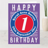 Geburtskarte des Kindes mit Alter, Name und Datum Karte (Vorderseite)