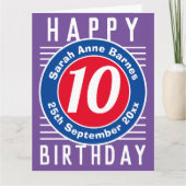 Geburtskarte des Kindes mit Alter, Name und Datum Karte (Vorderseite)