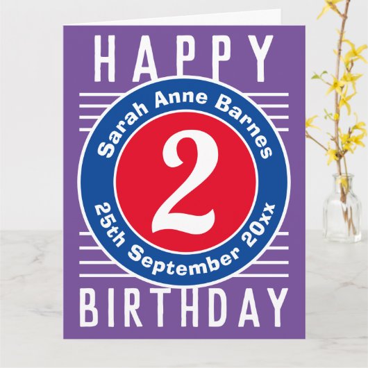 Geburtskarte des Kindes mit Alter, Name und Datum Karte (Gelbe Blume)