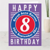 Geburtskarte des Kindes mit Alter, Name und Datum Karte (Vorderseite)