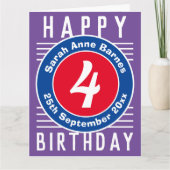 Geburtskarte des Kindes mit Alter, Name und Datum Karte (Vorderseite)