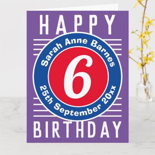 Geburtskarte des Kindes mit Alter, Name und Datum Karte (Gelbe Blume)