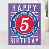 Geburtskarte des Kindes mit Alter, Name und Datum Karte (Vorderseite)