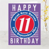 Geburtskarte des Kindes mit Alter, Name und Datum Karte (Gelbe Blume)