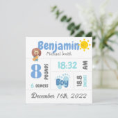 Geburtskarte des personalisierten Neugeborenen-Fot Karte (Stehend Vorderseite)