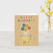 Geburtskarte des Polarbären - arktisches Tier Karte (Gelbe Blume)