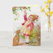 Geburtskarte des Vintagen Kindes Karte (Gelbe Blume)