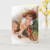 Geburtskarte des Vintagen Kindes Karte (Gelbe Blume)