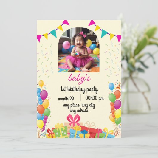 Geburtskarte Einladung (Stehend Vorderseite)