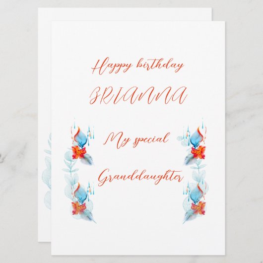 Geburtskarte Einladung (Vorne/Hinten)