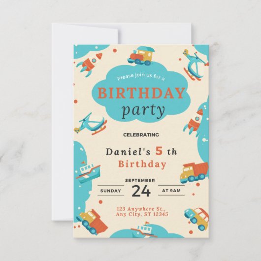 Geburtskarte Einladung (Vorderseite)