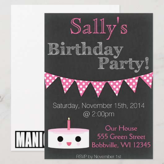 Geburtskarte Einladung (Vorne/Hinten)