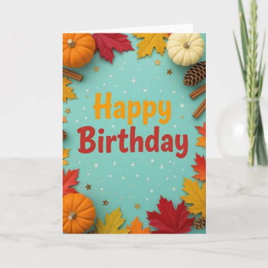 Geburtskarte fallen, Geburtstag fallen, Geburtstag Feiertagskarte (Vorderseite)