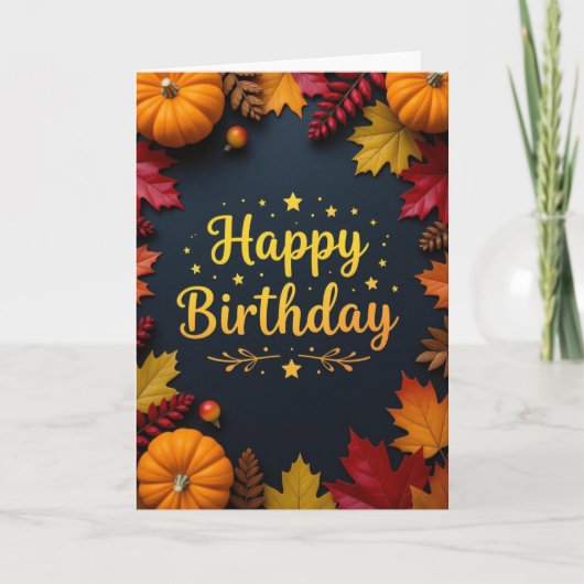 Geburtskarte fallen, Geburtstag fallen, Geburtstag Feiertagskarte (Vorderseite)