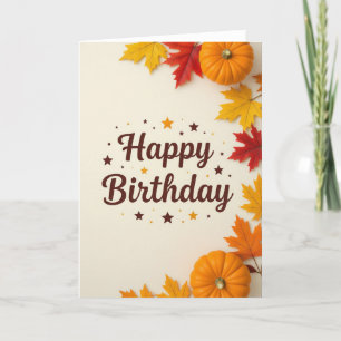 Geburtskarte fallen, Geburtstag fallen, Geburtstag Feiertagskarte