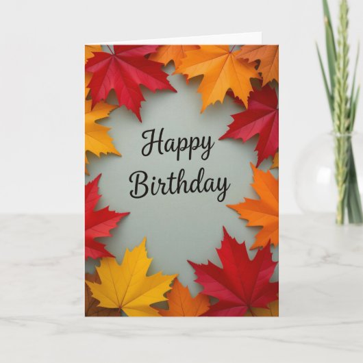Geburtskarte fallen, Geburtstag fallen, Geburtstag Feiertagskarte (Vorderseite)
