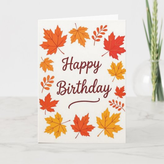 Geburtskarte fallen, Geburtstag fallen, Geburtstag Feiertagskarte (Vorderseite)