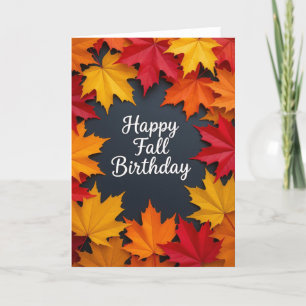 Geburtskarte fallen, Geburtstag fallen, Geburtstag Feiertagskarte